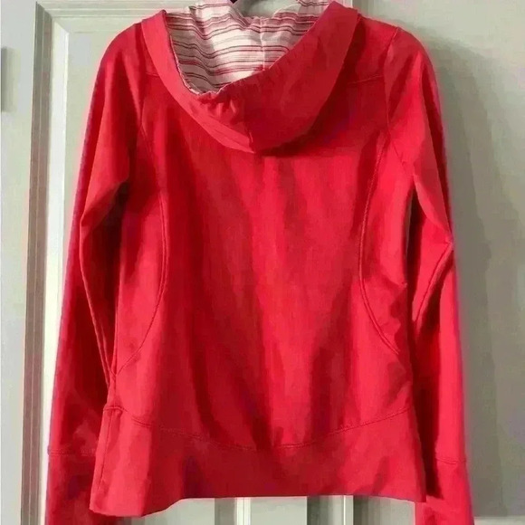 REI Women’s Full Zip Workout Jacket | XS Coral Pink | Hooded with Front Pockets - Picture 6 of 7